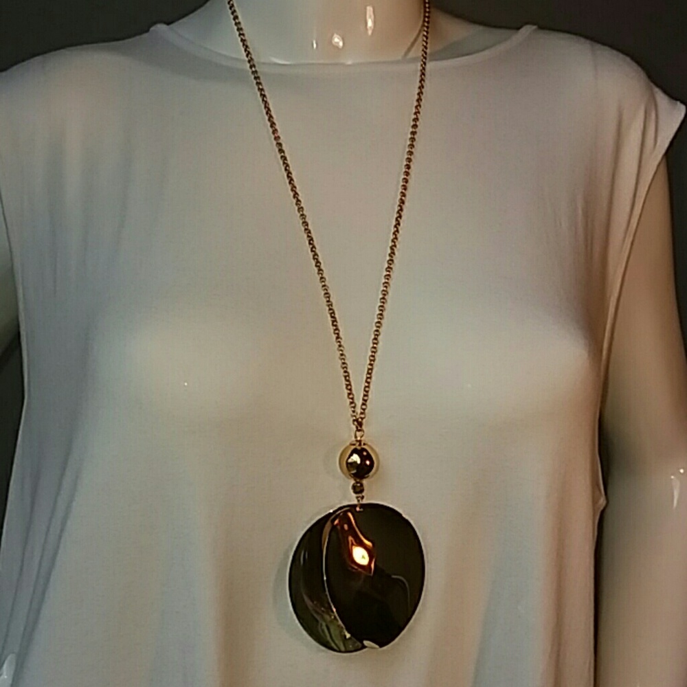 Classic Kate Spade Long Gold Statement Necklace, Lagenlook